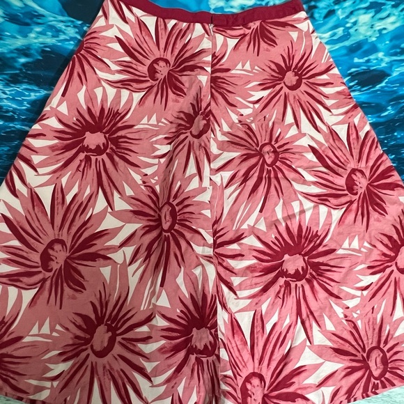 ☀️Vibrant Floral A-Line Skirt Tropical Pink Floral Skirt Summer Poolside - Picture 8 of 11